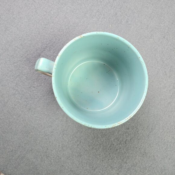 Coffee Mug Boston Warehouse 20 Oz Aqua Blue Colorblock Metallic Strip Modern - Picture 2 of 7